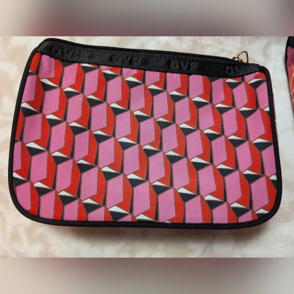 Diane von Furstenberg DVF Geranium Leaf Weekender Travel Bag Pouch Set NWOT